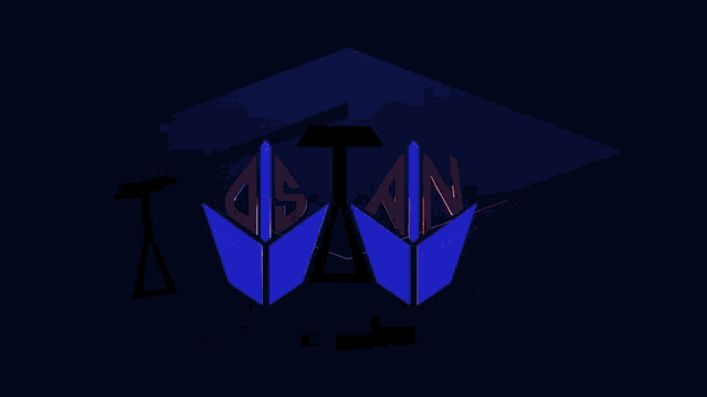 a neon sign that says ' istan ' in red and blue