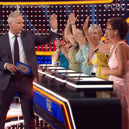 High Five Gerry Dee GIF - High Five Gerry Dee Family Feud Canada GIFs