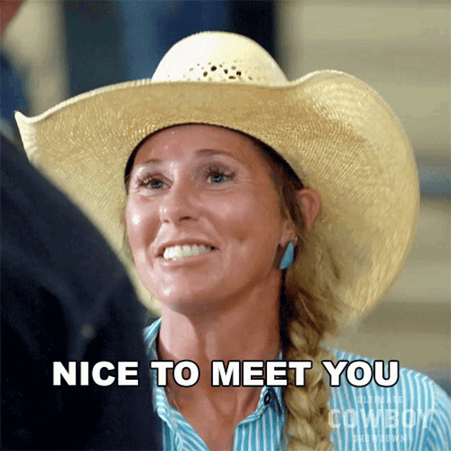 Nice To Meet You Jennifer Hudgins GIF - Nice To Meet You Jennifer Hudgins Ultimate Cowboy Showdown GIFs