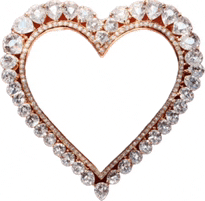 a picture frame in the shape of a heart surrounded by diamonds