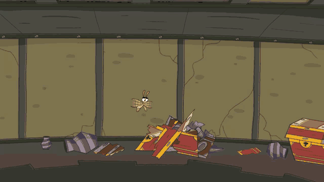 a cartoon scene with the word yeah in the middle