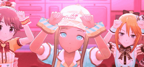 a girl with a hat that says i love ice cream on it