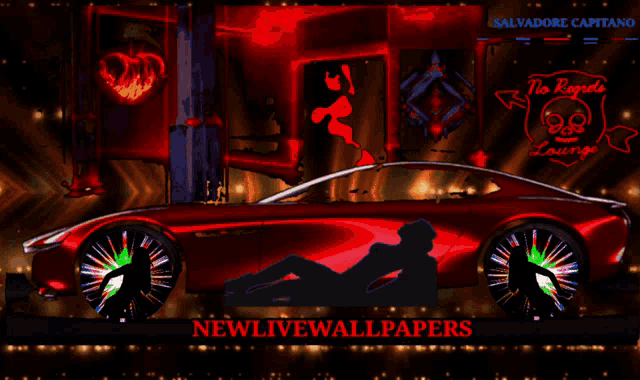 a salvadore capitano poster with a red car in the foreground