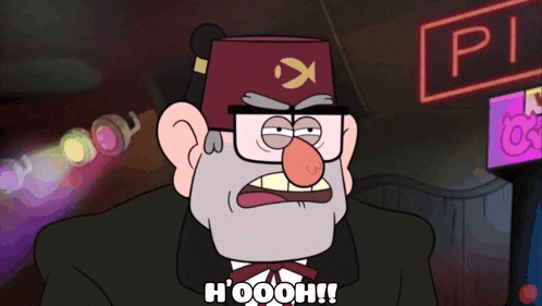 a cartoon character from gravity falls says h'ooooh