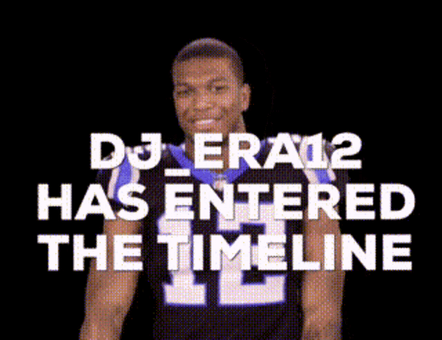 dj era12 has entered the timeline with a basketball player in the background