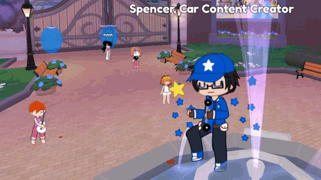 a spencer car content creator is standing in front of a gate