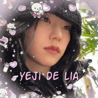 a girl with the name yeji de lia on the bottom right