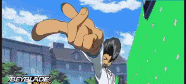 a man in a white shirt is making a heart shape with his hands .