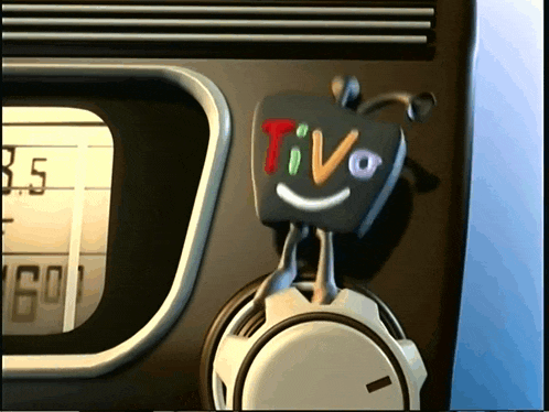 a cartoon character with the word tivo on its head