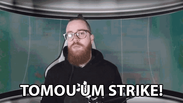 a man with glasses says tomou um strike