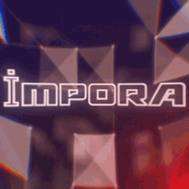 a logo for a company called impora with a blurred background