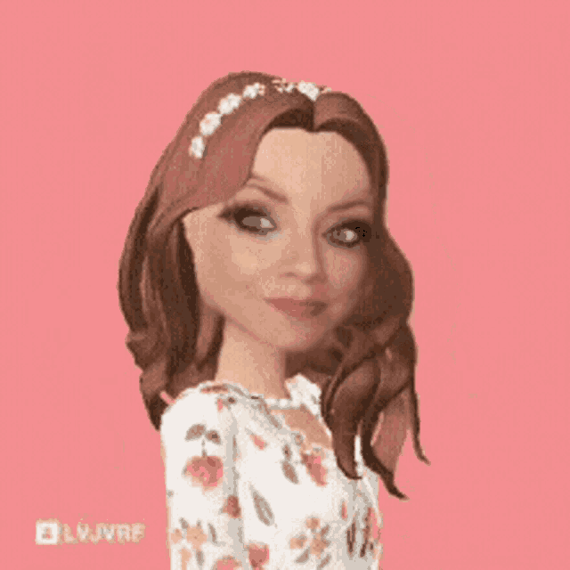a cartoon woman is raising her fist in the air on a pink background ..