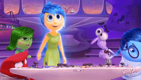 a group of cartoon characters from inside out