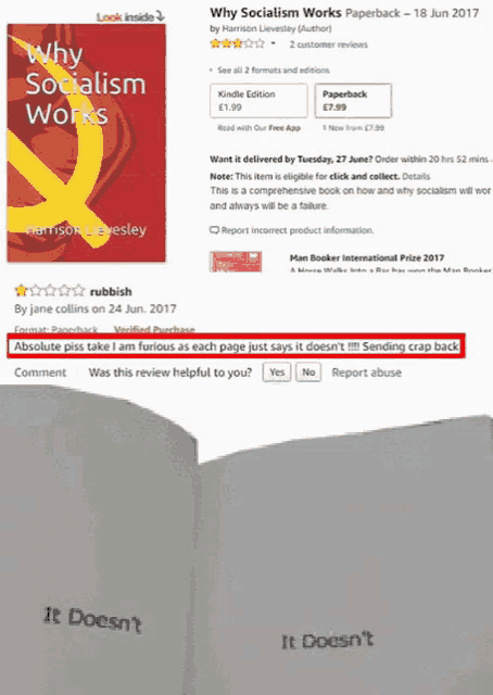 a book called why socialism works is being advertised on a website