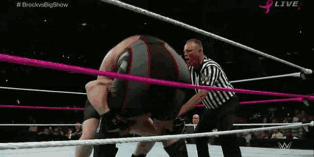 a wrestling match between brock lesnar and roman reigns live
