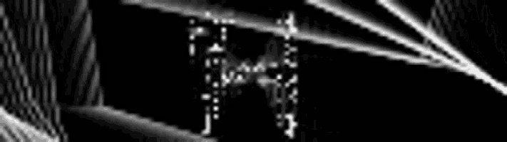 a black and white photo of a staircase with a few lines on it .