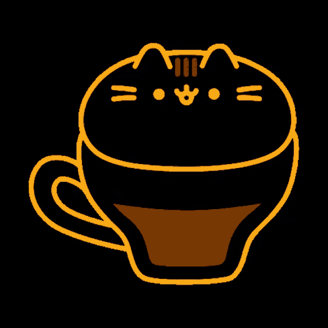 a cup of coffee with a cat face on top