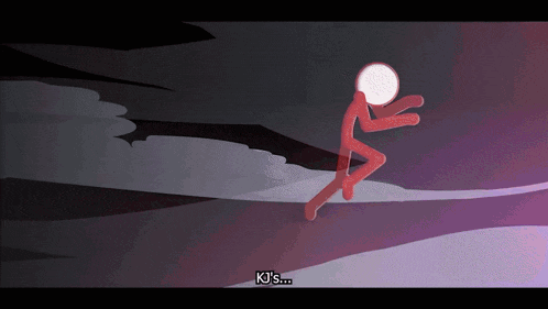 a cartoon drawing of a stick figure with the words kj 's on the bottom