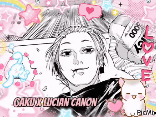 a picture of a man with the name gaku x lucian canon