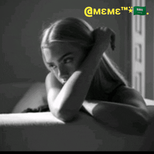 a black and white photo of a woman with the words @meme tm on the bottom right