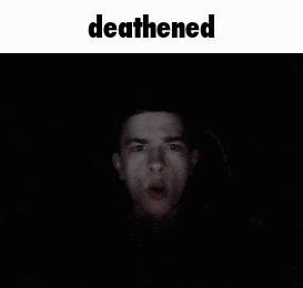 a man wearing headphones with the word deathened on the bottom