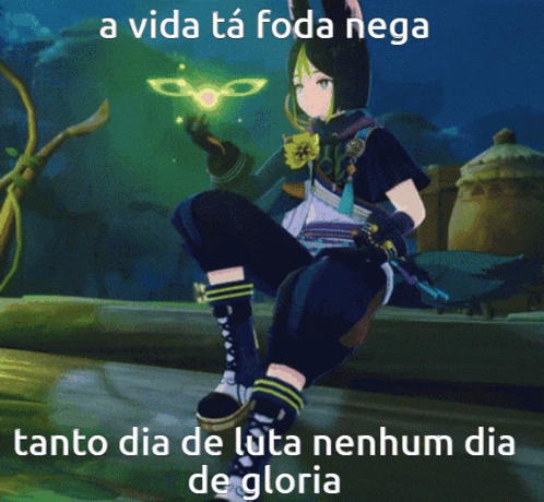 a picture of a cartoon character with the words a vida ta foda nega