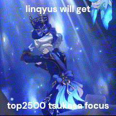 a screenshot of a video game with the words lingqyus will get top2500 tsukasa focus on it