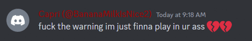a screenshot of a discord conversation between capri and bananamilkisnice2