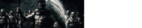 a blurred image of a group of men holding swords