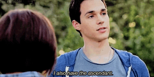 a young man is talking to a woman and says i also have the ascendant