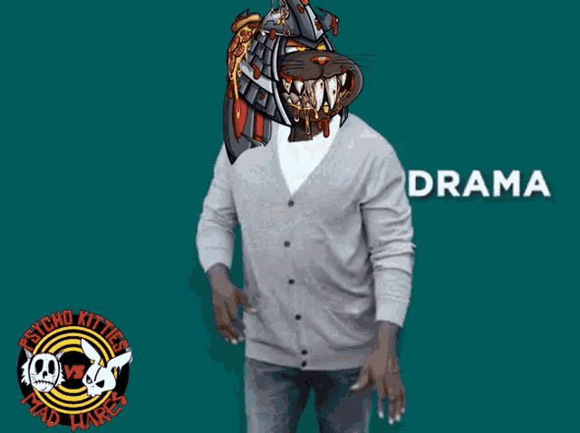 a man with a rat on his head and the word anxiety in the corner