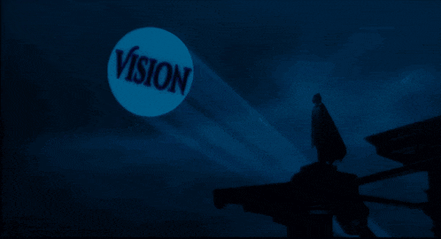 a blue circle with the word vision in it