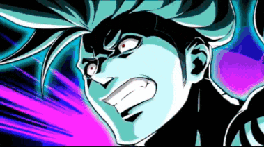 a close up of a cartoon character with a purple background