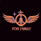 a logo for a family with a microphone and wings