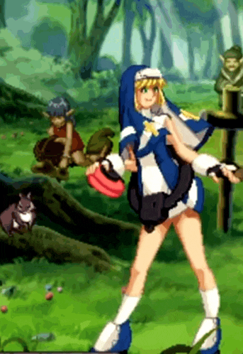 a girl in a nun costume is standing in a field