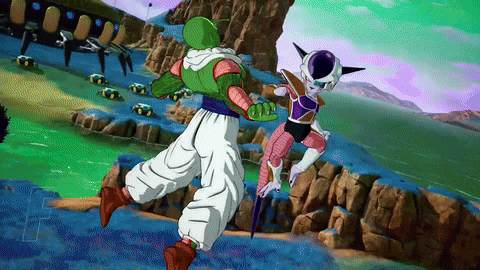 piccolo and frieza are fighting in a video game .