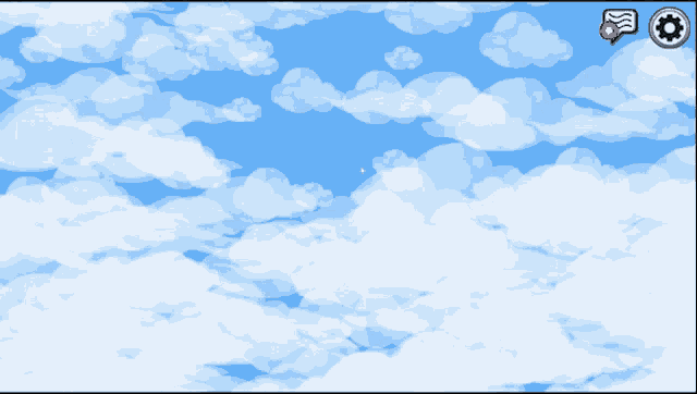 a cartoon character is flying through a cloudy sky with the number 4 on its head