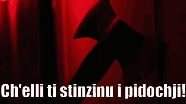 a red background with the words ch ' elli ti stinzinu i pidocchii