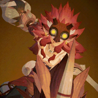 a painting of a monster with a mask on