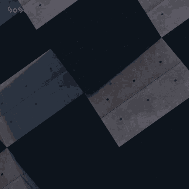 a gray and black checkered floor with the word goga on the bottom right