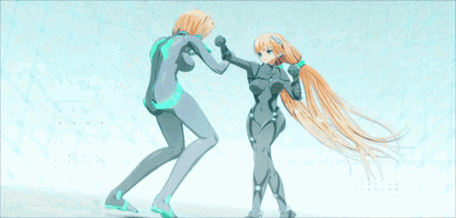 a woman kicking another woman in the face in a cartoon