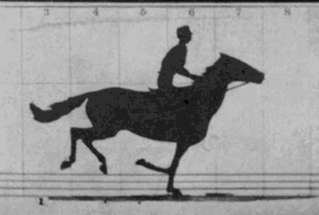 a silhouette of a man riding a horse with the number 10 in the corner