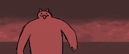 a drawing of a red monster with a smiley face on his face