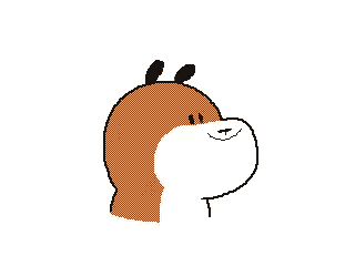 a pixel art drawing of a hamster 's head with its mouth open .