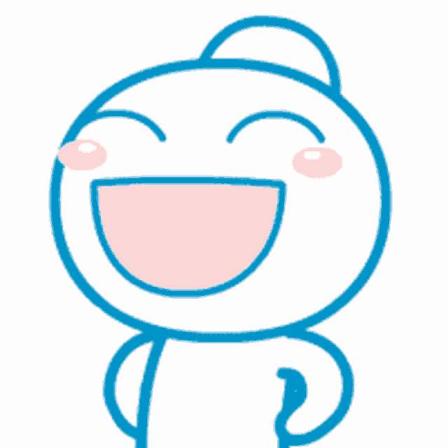 a cartoon character is laughing with a big smile on his face