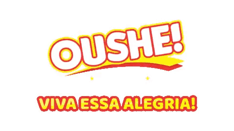a logo that says oushe viva essa alegria on a white background