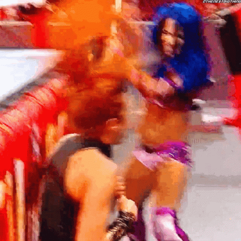 Sasha Banks Becky Lynch GIF - Sasha Banks Becky Lynch Kendo Stick GIFs