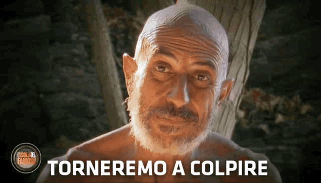 a man with a beard and the words torneremo a colpire