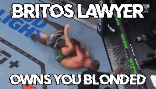 a britos lawyer owns you blonded meme with a wrestling match