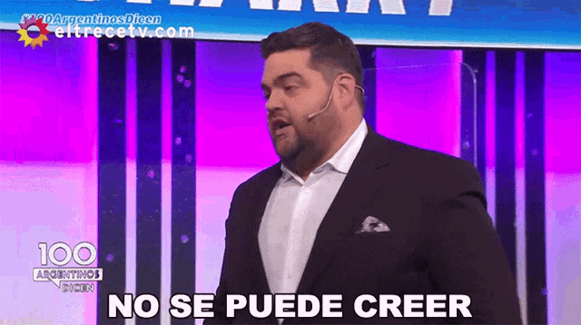 a man in a suit says no se puede creer in spanish